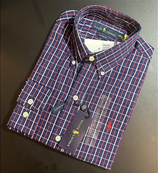 Camisa Social R.L Algodão Custom Fit Xadrez