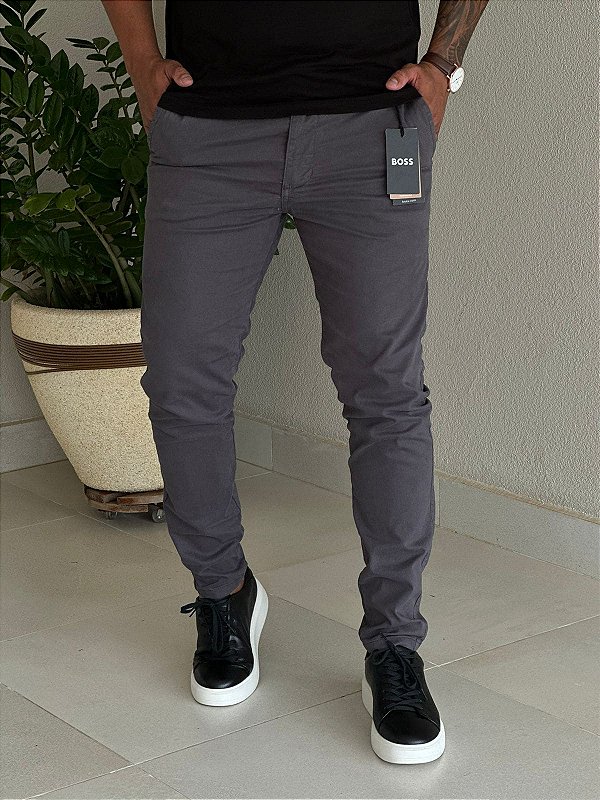 Calça Sarja Hugo Boss Chumbo