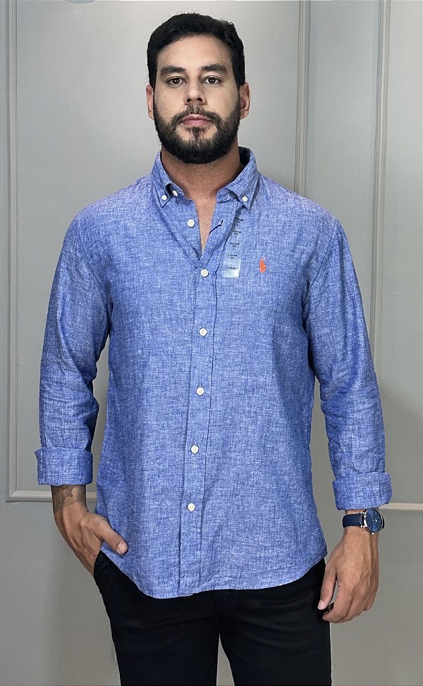 Camisa Social R.L Linho Custom Fit