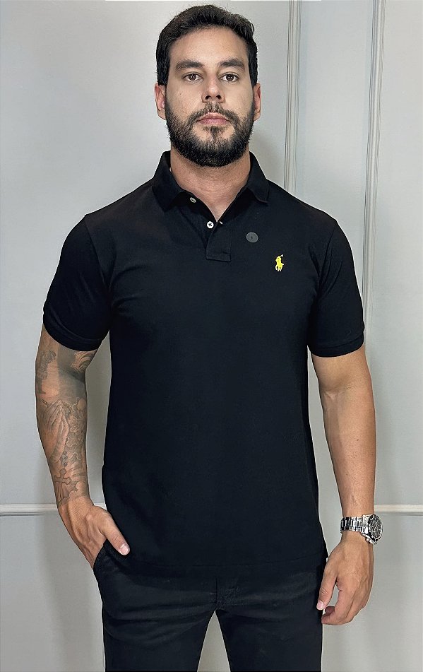 Gola Polo R.L Preta Small Poney Amarelo