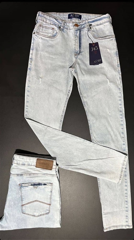 Calça Jeans Armani Slim Fit cor clara