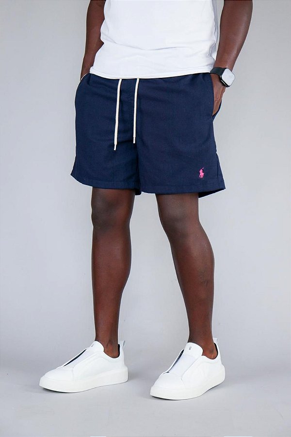 Short Linho RL Azul Marinho
