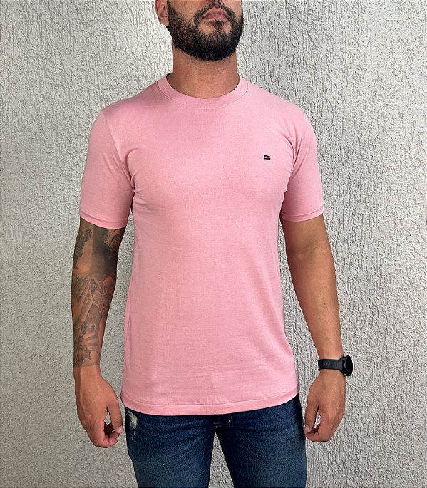 Camiseta Básica Tommy Hilfiger cor rosa