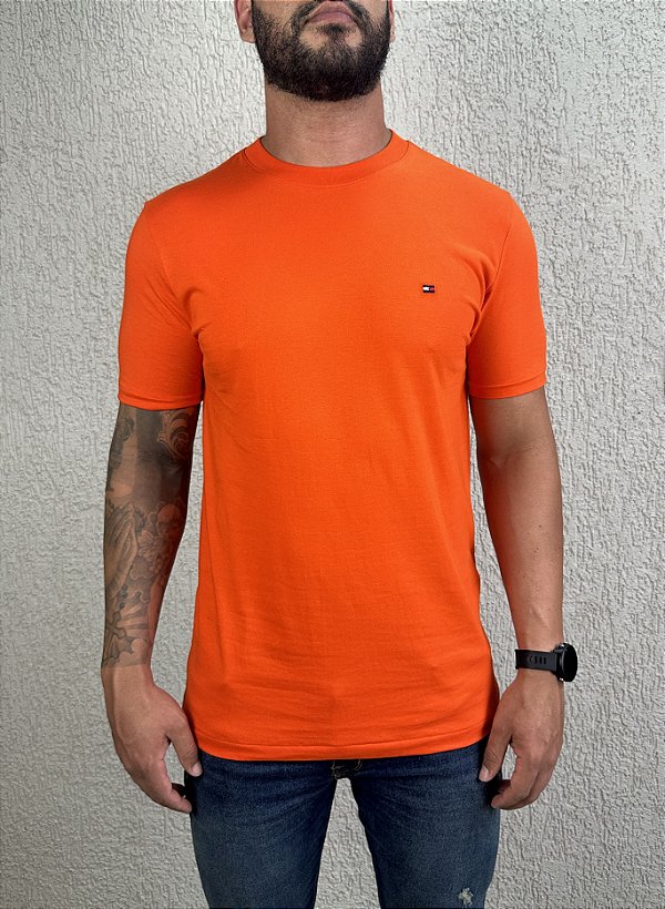 Camiseta Básica Tommy Hilfiger laranja
