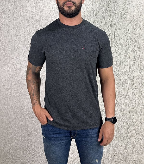 Camiseta Básica Tommy Hilfiger chumbo