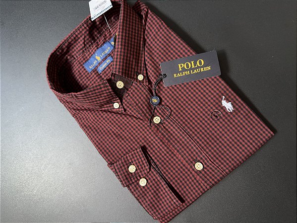Camisa Social R.L Algodão Custom Fit Micro Xadrez