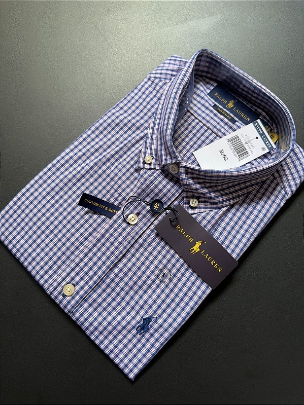 Camisa Social R.L Algodão Custom Fit Micro Xadrez