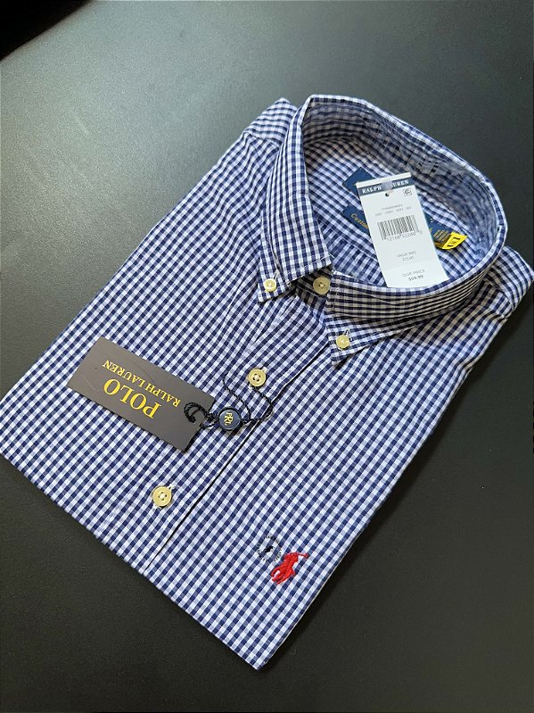 Camisa Social R.L Algodão Custom Fit Micro Xadrez