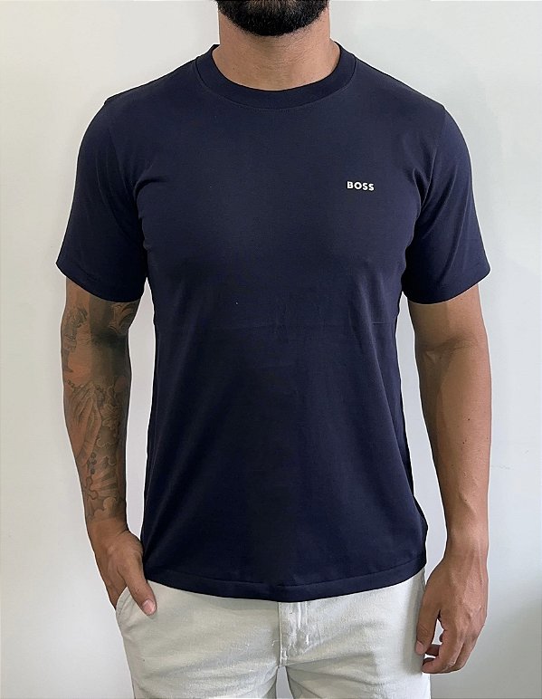 Camiseta Básica Hugo Boss Azul Marinho