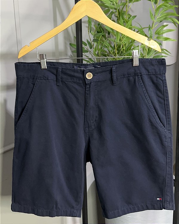 Bermuda Sarja Tommy cor Azul Marinho