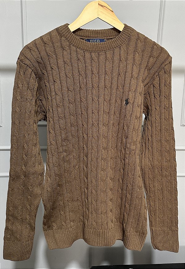 Suéter Tricot Ralph Lauren cor Marrom Claro