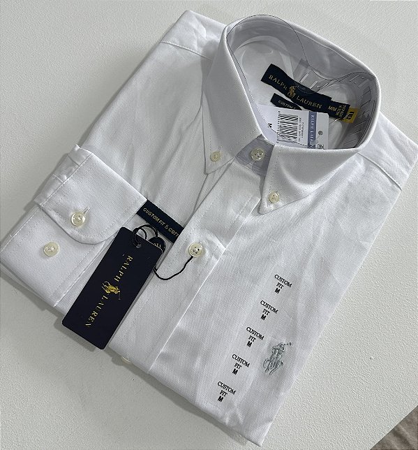 Camisa Social R.L Oxford Custom Fit Branca