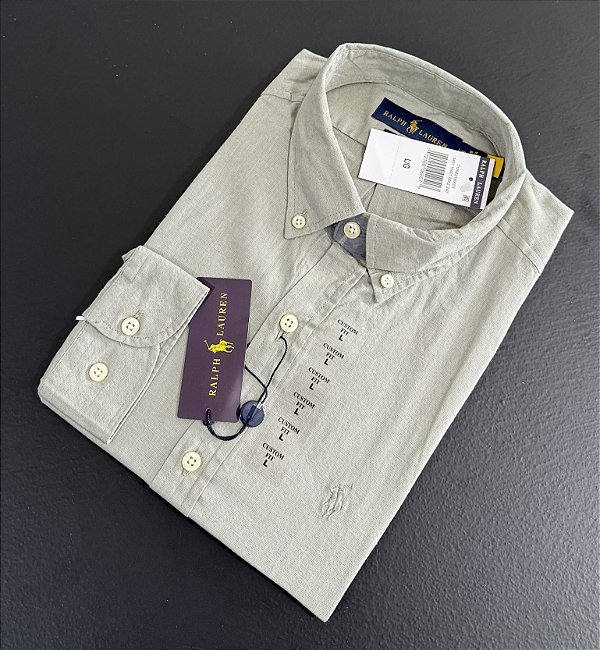 Camisa Social R.L Linho Custom Fit Verde