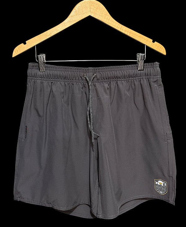 Short Beach Elastano Cinza Escuro