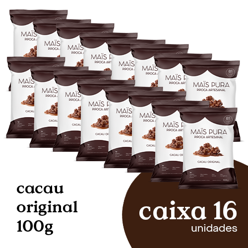 Pipoca Artesanal Mais Pura Cacau Original 100g (16 unidades)