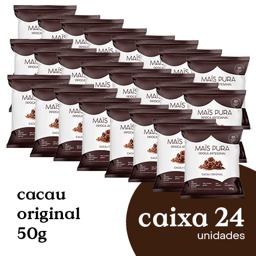 Pipoca Artesanal Mais Pura Cacau Original 50g (24 unidades)