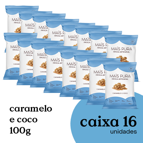 Pipoca Artesanal Mais Pura Caramelo & Coco 100g (16 unidades)
