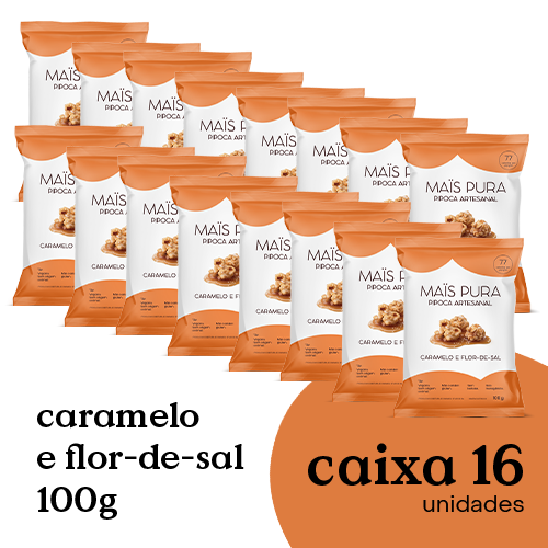 Pipoca Artesanal Mais Pura Caramelo & Flor de Sal 100g (16 unidades)