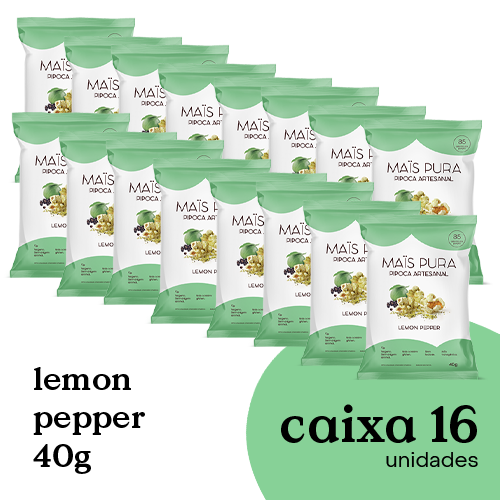 Pipoca Artesanal Mais Pura Lemon Pepper 40g (16 unidades)