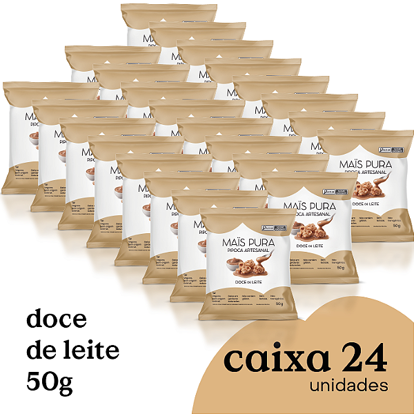 Pipoca Artesanal Mais Pura Doce de Leite 50g (24 unidades)
