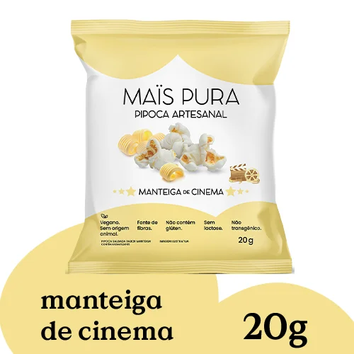 Pipoca Artesanal Mais Pura Manteiga de Cinema 20g - Unidade