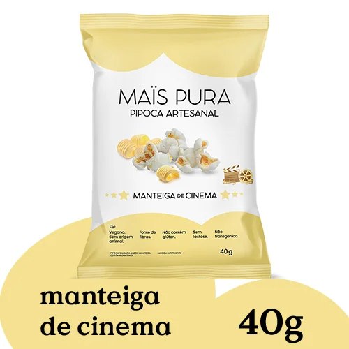 Pipoca Artesanal Mais Pura Manteiga de Cinema 40g - Unidade