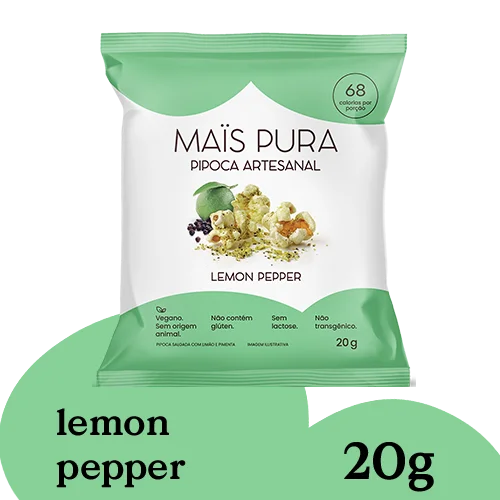 Pipoca Artesanal Mais Pura Lemon Pepper 20g - Unidade