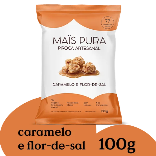Pipoca Artesanal Mais Pura Caramelo e Flor-de-Sal 100g - Unidade