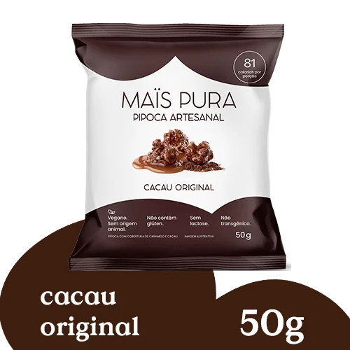 Pipoca Artesanal Mais Pura Cacau Original 50g - Unidade