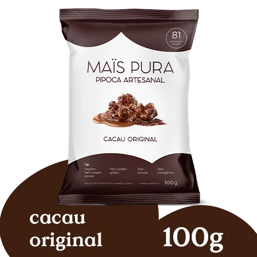 Pipoca Artesanal Mais Pura Cacau Original 100g - Unidade