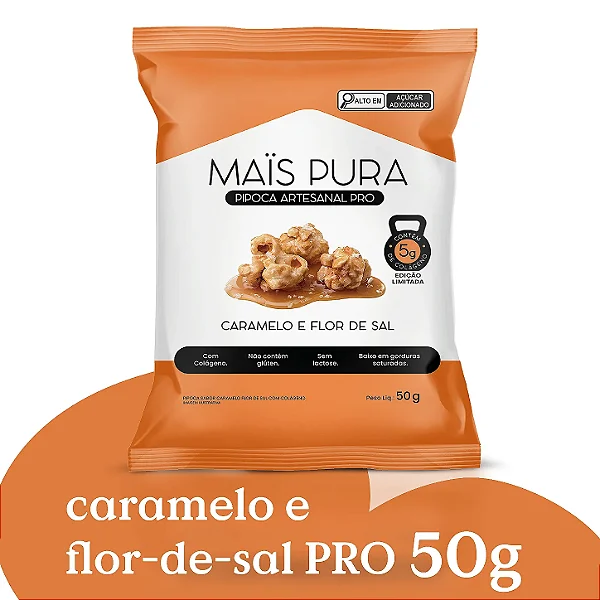 Pipoca Artesanal Mais Pura Caramelo e Flor de Sal PRO 50g - Unidade