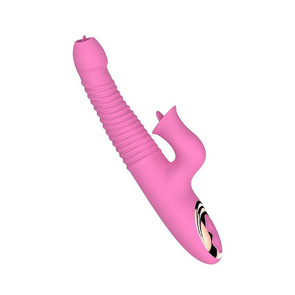 Vibrador com Estimulador de Clitóris e Lingua e Aquecimento