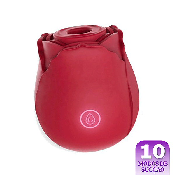 Sugador de Clitóris em Formato de Rosa - VERMELHO