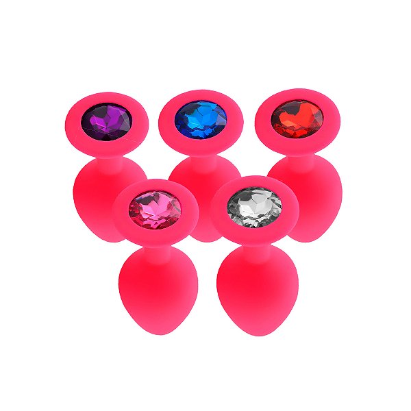 Plug de silicone em formato redondo -Com pedra