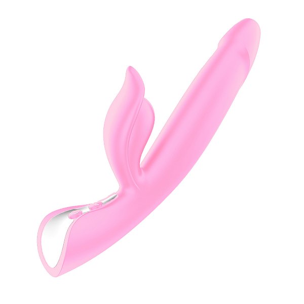 Vibrador com Estimulador de Clitóris - Rosa - Xuanai