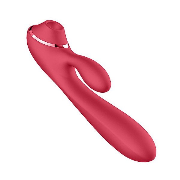 Vibrador para Casal com Sugador de Clitóris - Rosa