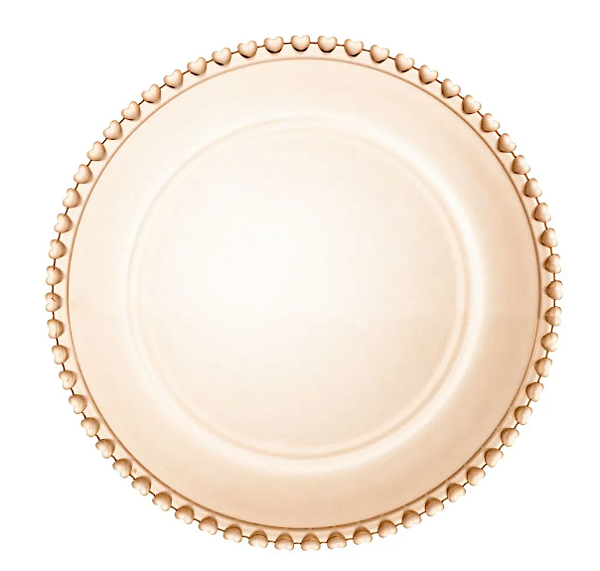 PRATO RASO CRISTAL AMBAR CORACAO 28CM 1537 LYOR