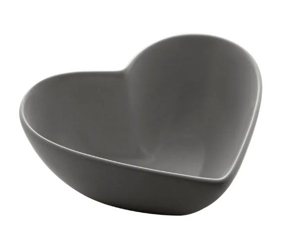 CORACAO DECORATIVO CERAMICA HEART CINZA 8692 LYOR