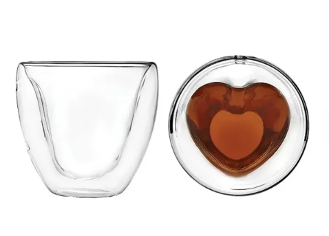 CONJUNTO 2 COPOS P/ CHÁ PAREDE DUPLA 230ML 1867  LYOR