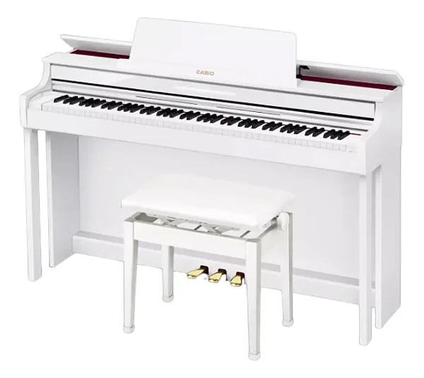 CASIO PIANO AP-550 WE BRANCO C/BANQUETA