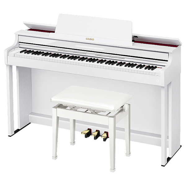 CASIO PIANO AP-550 WE BRANCO C/BANQUETA