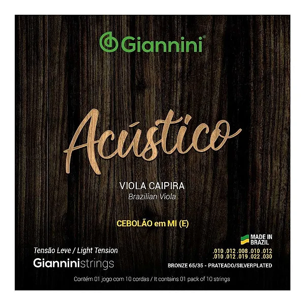 GIANNINI ENCORD VIOLA GESVAL BZ 65/35 CEBOLAO (KIT COM 3 ENCORDOAMENTOS)