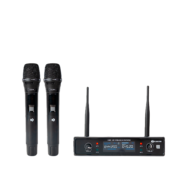 KADOSH MIC SEM FIO 382M UHF DUPLO FRQ FIXA