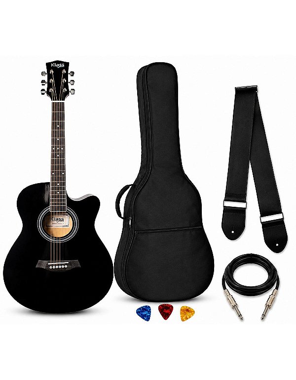 KLASS VIOLAO KE4010 BKG ELET PRETO GLOSS + KIT