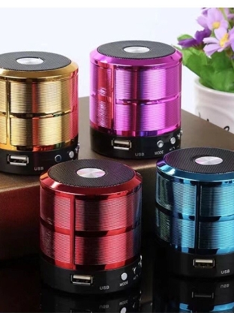 MINI CAIXA CAIXINHA DE SOM 887 PORTÁTIL BLUETOOTH COM RÁDIO FM SD USB LED LUZ