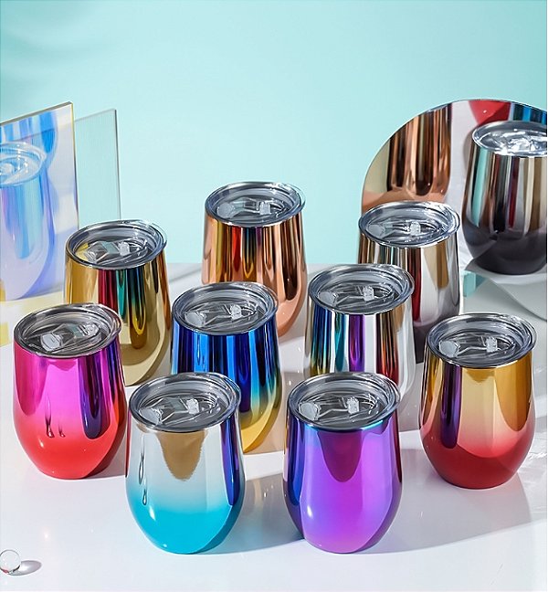 炫彩鸡蛋  CX50   Copo Cuia Térmica 350ml Em Inox Com Tampa Acrílica Envio Imediato