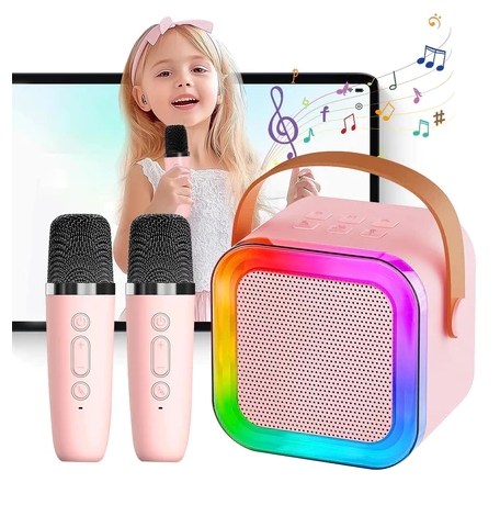 双麦 音箱 K12 Caixa De Som Com Microfones Bluetooth Karaokê Brincadeiras em Família Alto-falante com microfone