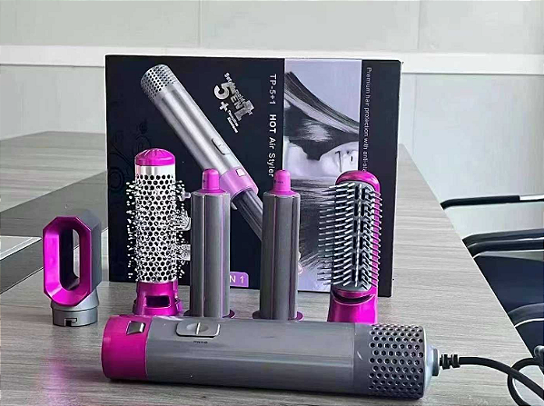 五合一多功能梳 Escova 5 em 1 Secador, Pente, Modelador, Aumenta volume Profissional 110v