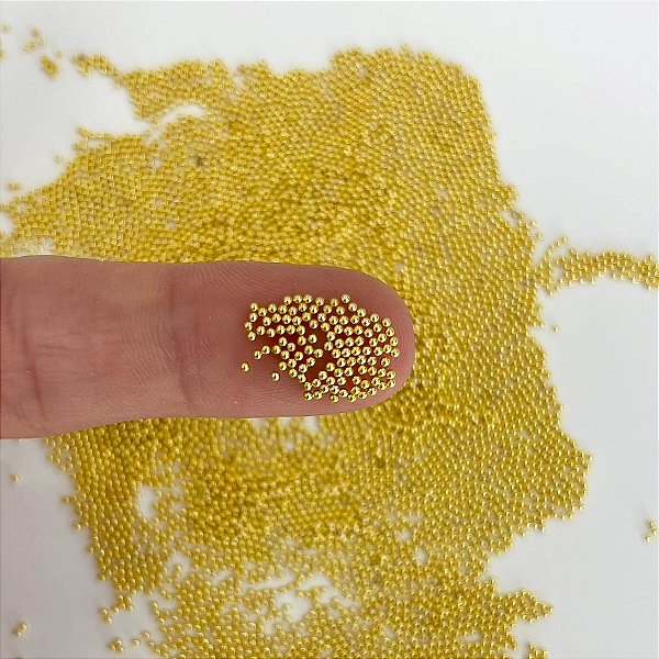 Caviar demetal dourado 1mm (contém 3 a 5 gramas)