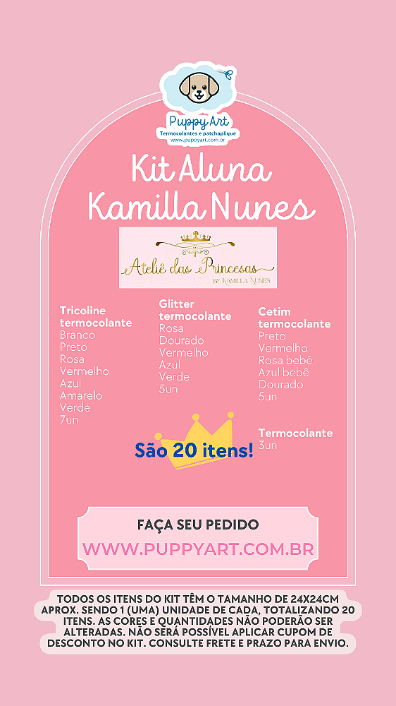 Kit Aluna Atelie das Princesas Kamilla Nunes